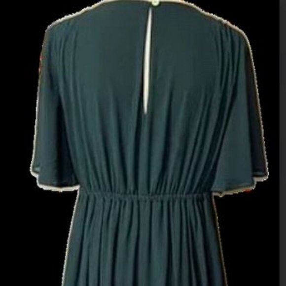 Show Me Your MuMu Dress Green Evergreen 1X Short Sleeve Maxi Wedding Formal NWT - Picture 4 of 4